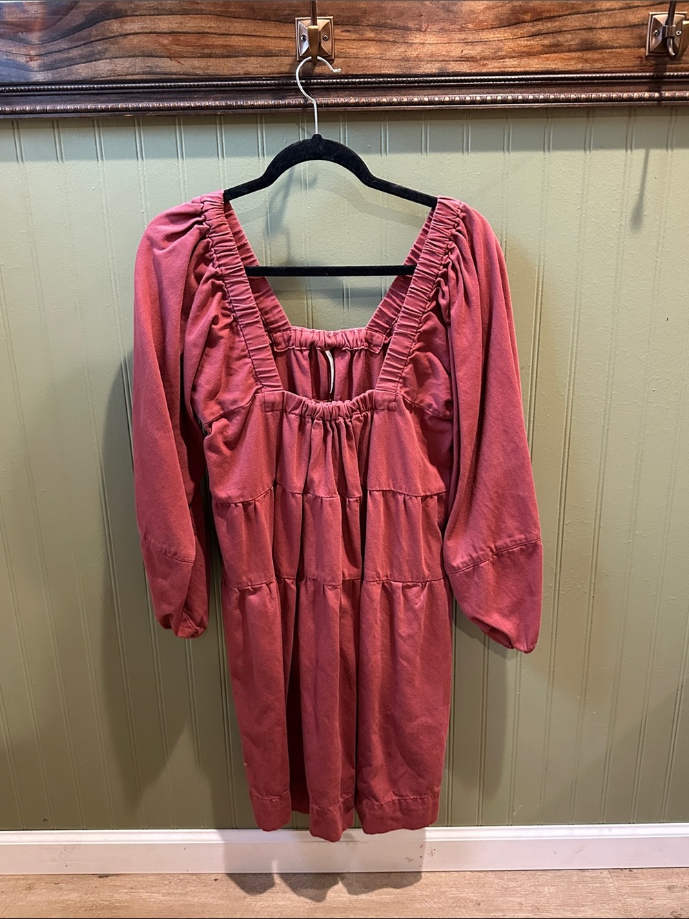Free People Dusty Rose Tiered Peasant Dress